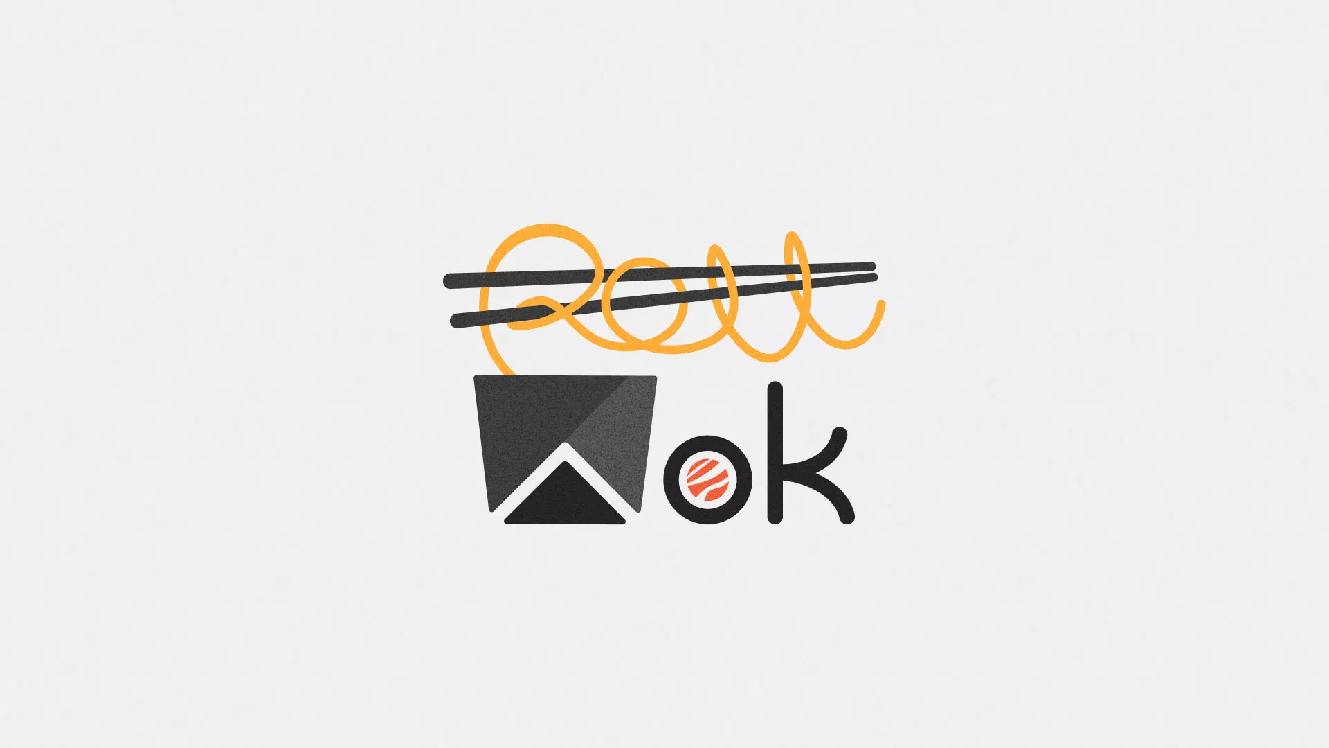 Разработка логотипа суши-бара «Roll Wok Club» в Болохово